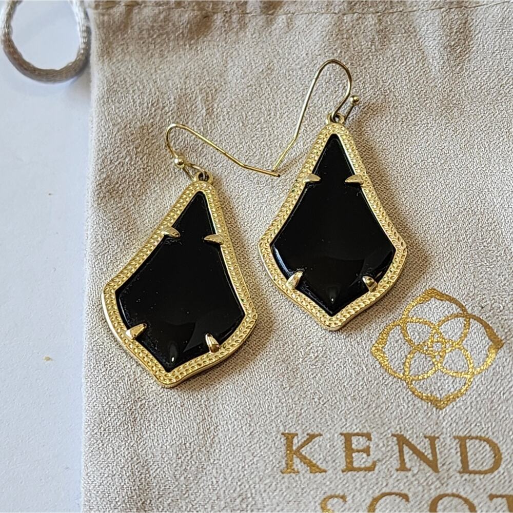 Kendra Scott gold and Black Alex Drop Earrings